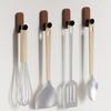 Sturdy Wood Adhesive Wall Hook Easy Mounting For Kitchen Bathroom Storage Organizers