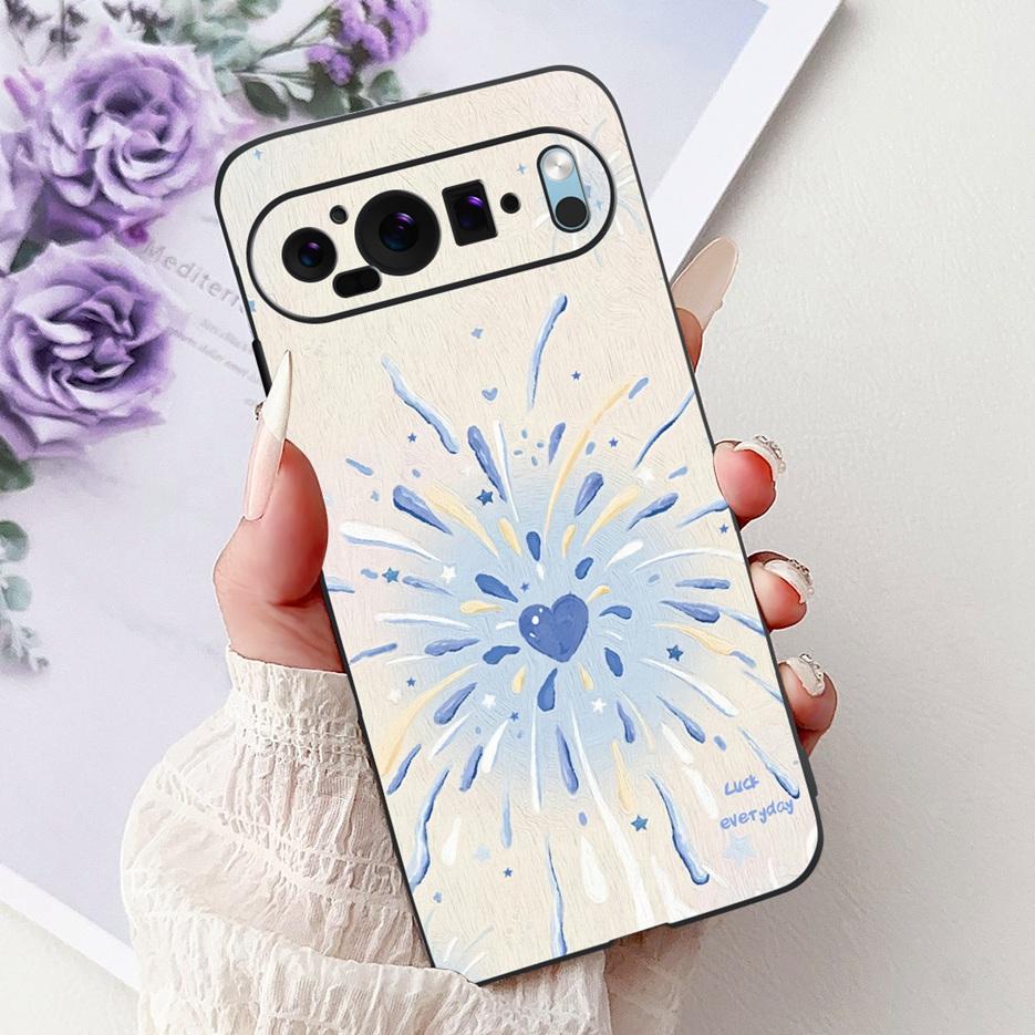 Custodia per Google Pixel 9 Pro Custodia Pixel9A Fiori Colorati Cover Dipinta Custodia Morbida in Silicone per Telefono per Google Pixel 9A Pixel9 Pro Guscio