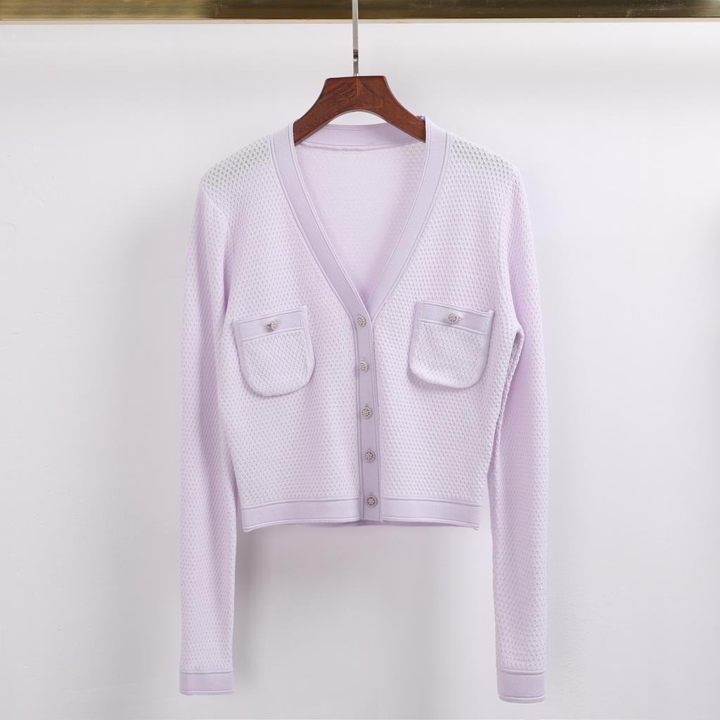 Cross-border spot new high-quality slim long-sleeved top knitted cardigan jacket + sleeveless dress set for women
