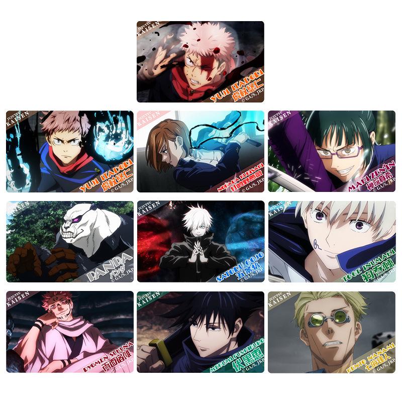 Jujutsu Kaisen Official Gojo Satoru, Yuji Itadori, Toge Inumaki Sticker and Stand Card Set