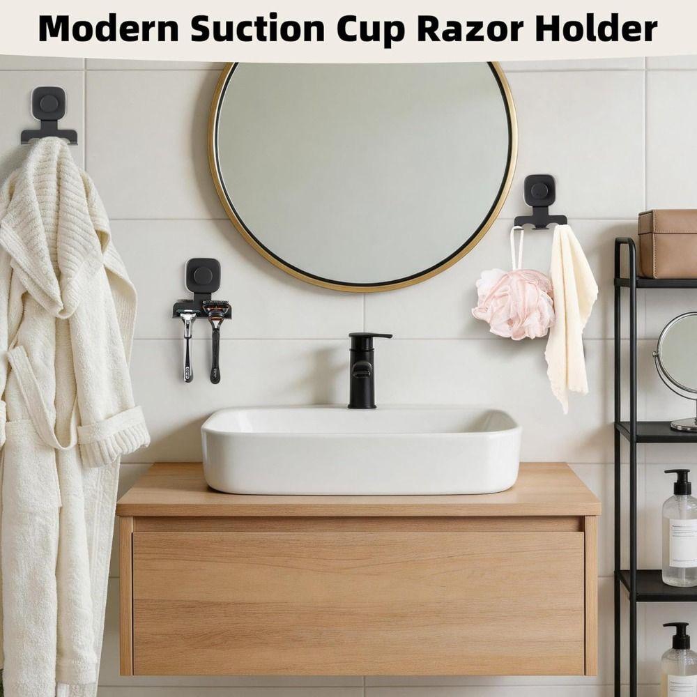 Wall Mounted Stainless Steel Shower Hook Removable Shaver Storage Rack  Bathroom Wall Mount
