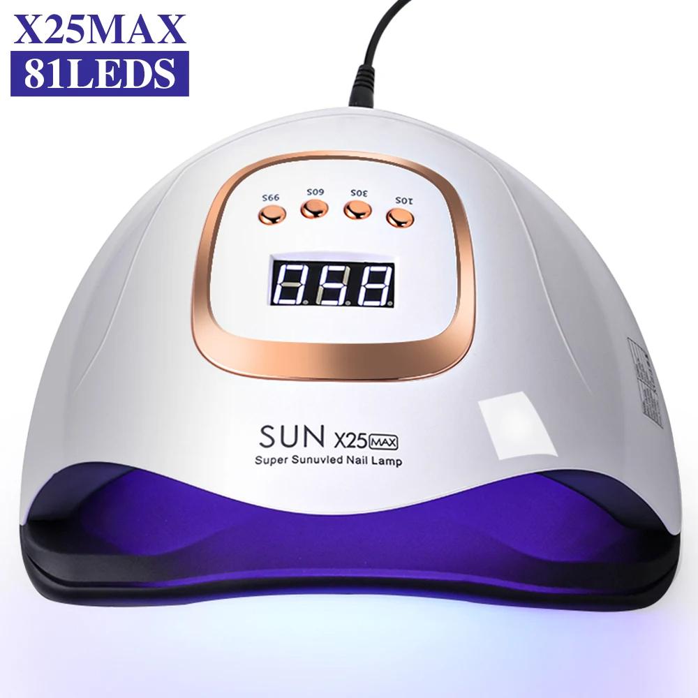 

Auto Sensor ON/Off & 81LEDs UV Nail Lamp - Professional Gel Nail Polish Dryer with 4 Timer Settings Fast Curing for Manicure EU білий