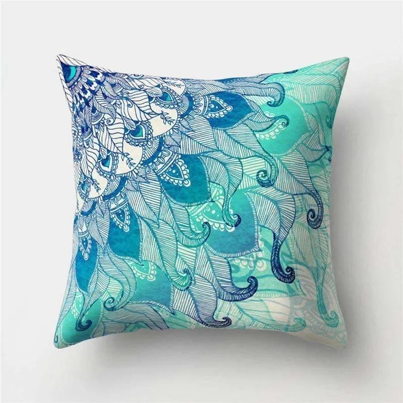 Mandala Pattern Decorative Polyester Cushion Cover Sofa Decorative Pillow Cover Pillow Protectors For Sofa Car Home Decor