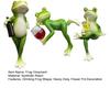 3Pcs/Set Mini Drinking Frog Figurine Standing Sitting Lying Cartoon Frog Statue Resin Sculpture Outdoor Garden Flower Pot Hugger Ornament
