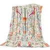 Flower Hummingbird Flannel Fleece Bed Blanket Bedspread Coverlet Bed Cover Soft Lightweight Warm Cozy Throw Blankets Queen Size
