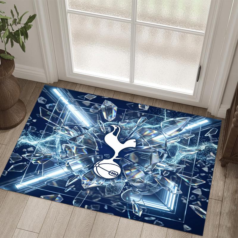 Tottenham Hotspur Design Crystal Velvet Carpet Cozy Non?Slip Printed Rug For Bedroom Living Room Entrance