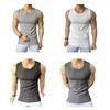 Men Vest Crew Collar Sleeveless Summer Tops Pure Color Ribbed Sport Camisole Lightweight Breathable Quick-Drying Tank Tops