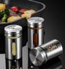 Morningplace Stainless Steel Seasoning Tins, Seasoning Jar Set with Salt, Pepper, and Sugar Shakers, Perfect for the Kitchen (Set of 6)