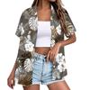 Women's Fashion Casual Short Sleeve Button Lapel Shirt Tops