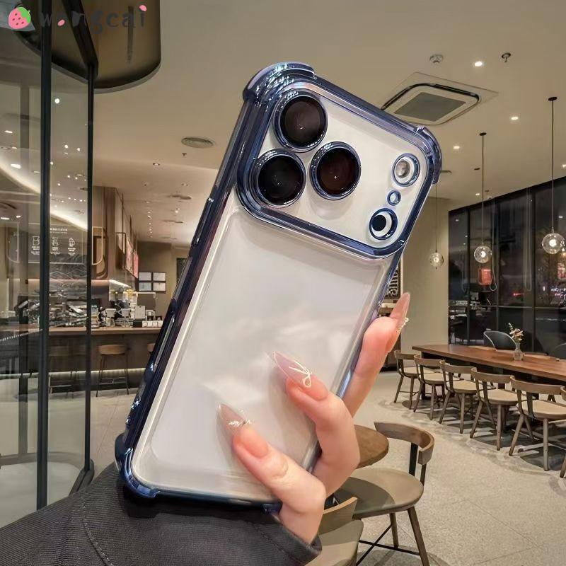 Luxury Four-corners Clear Phone Case For Vivo Y21 Y21S Y20A Y20T Y20S Y19S Y19 Y18E Y17S Y16 Y15S Y12A Y3 Plating Frame Cover