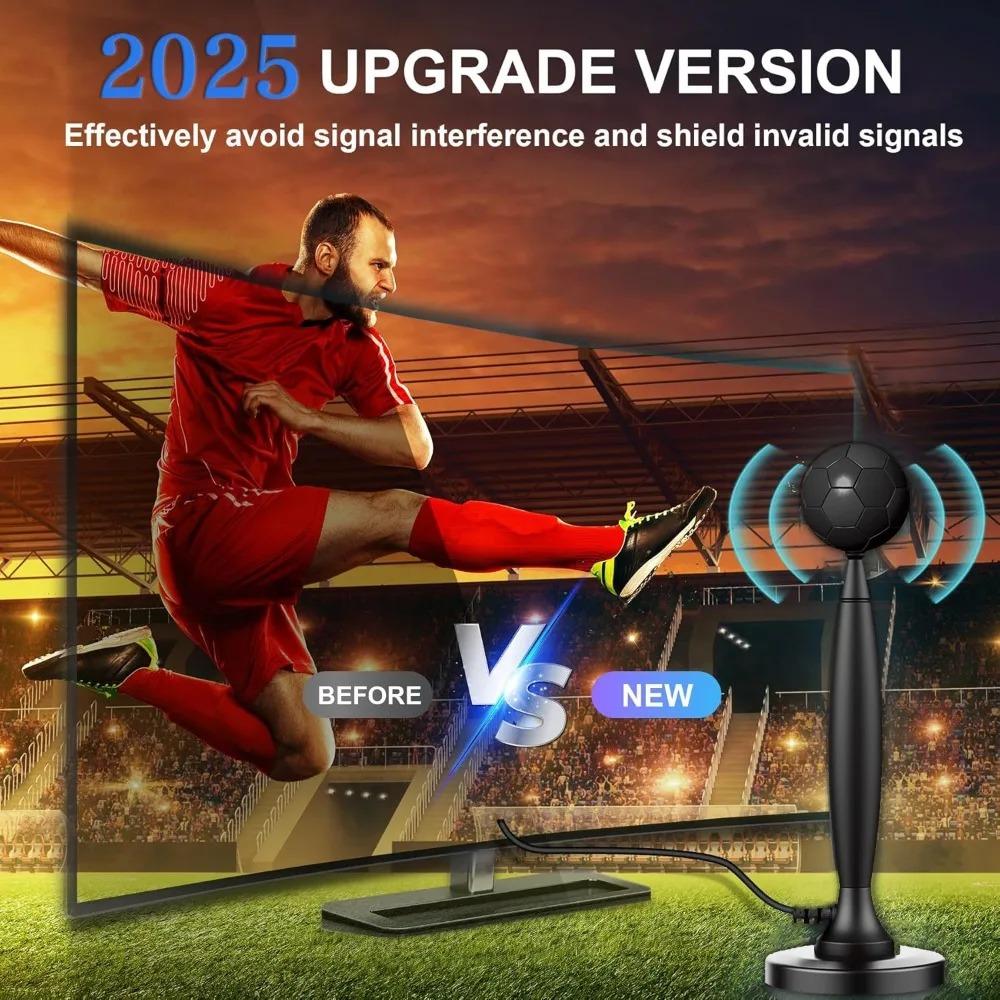 HDTV Digital Antenna for All Smart/Old TV with Amplifier Booster for Smart TV for Local Channels Indoor, Supports 4K 1080P DVB-T2