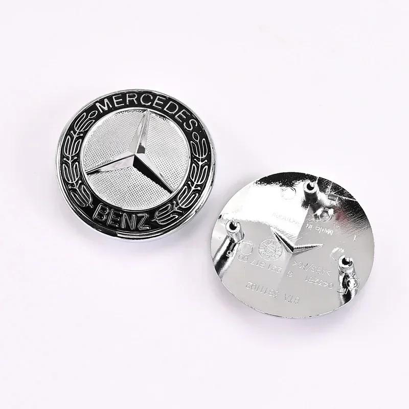 2025 Gorący 38mm 42mm 3 Piny ABS Emblemat Samochodowy Grill Przedni Krawędź Maski Odznaka na Maskę dla Mercedes Benz Stary Model Klasy C/E/S C200 E300 S4