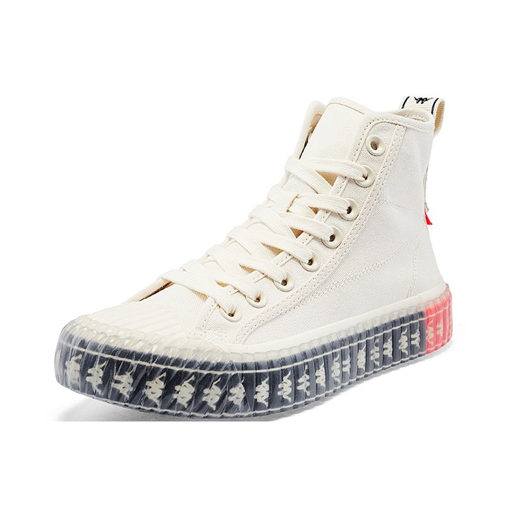 Kappa Kolumn Canvas Breathable Lightweight High-Top Skate Shoes Unisex Sneaker White Red K0AW5VS50D-024