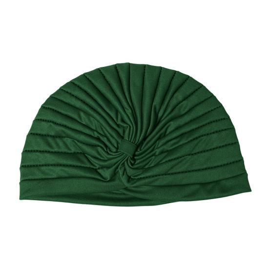 Yoga Hat with Satin Lining Hair Protection Frizz Control Soft Breathable Turban Nightcap High-Elastic Pleated Fabric Turban Hat