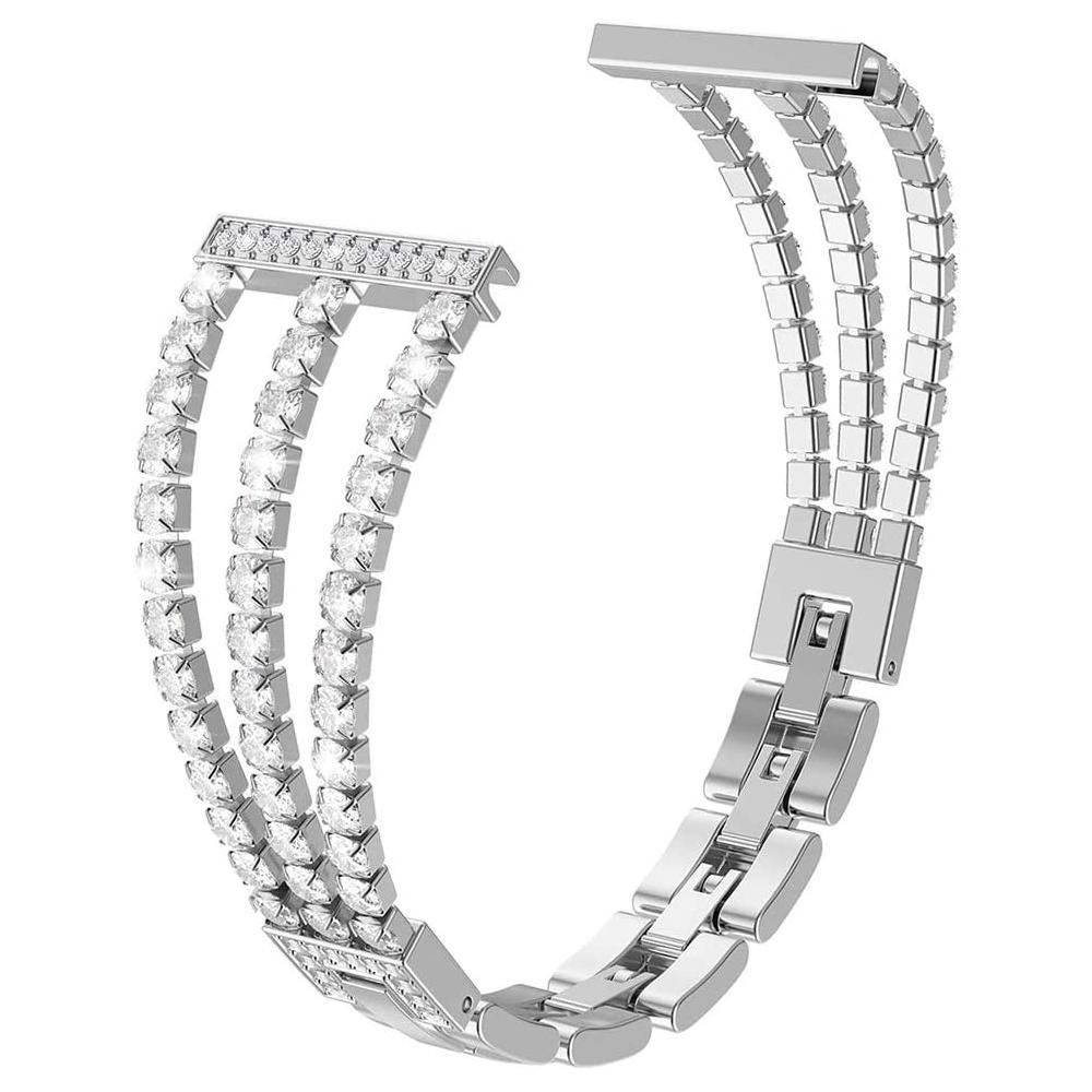 

Slim Wristband for Fitbit Sense 2 Bands Dressy Metal Bracelet Bling for Fitbit Versa 3/4 Watchband Jewelry Women Strap Luxury Fitbit Versa 4 срібний