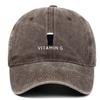 Vitamin G Letter Vintage Baseball Cap With Breathable Cotton And Curved Brim