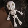 Halloween Desktop Decorations 3D Printed Cute Skeleton Figurine, Articulated Decor, Plastic Figures Ornament with Movable Joints for Home Party Decor