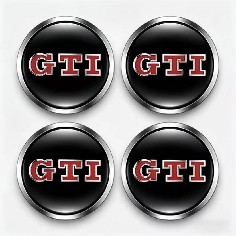LVAXC1 4Pcs 56mm Car Wheel Center Stickers For VW GTI Polo Passat B6 B7 B8 Golf MK6 MK7 MK8 Tiguan Jetta ID.3 Beetle T-ROC CC Hub Cap