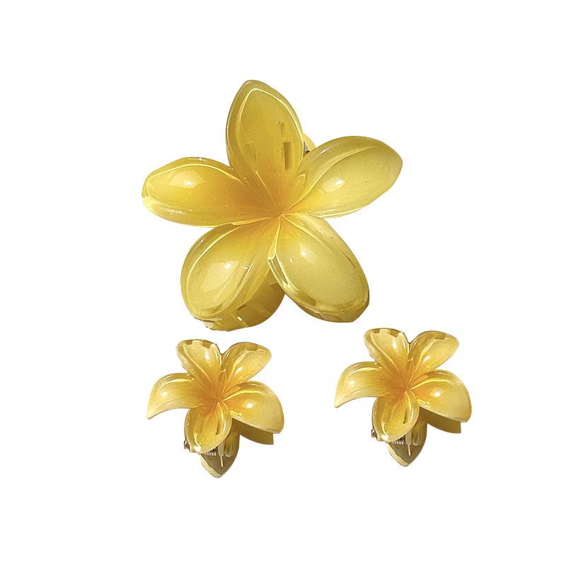 Juego de 3 pinzas para el pelo con diseño de cangrejo y flores hawaianas, con degradado de tiburón, para mujer, accesorios para el cabello, horquillas para niña.