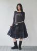Aejeuon Check Kangkang Midi Skirt / Navy