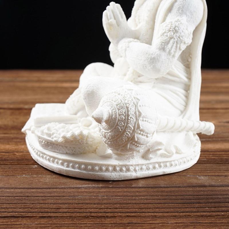 62KD Resins Hanuman Statue Figurine Hindu God of Strength Meditating Sculpture Home Tabletop Decors Buddhas Statue Ornament