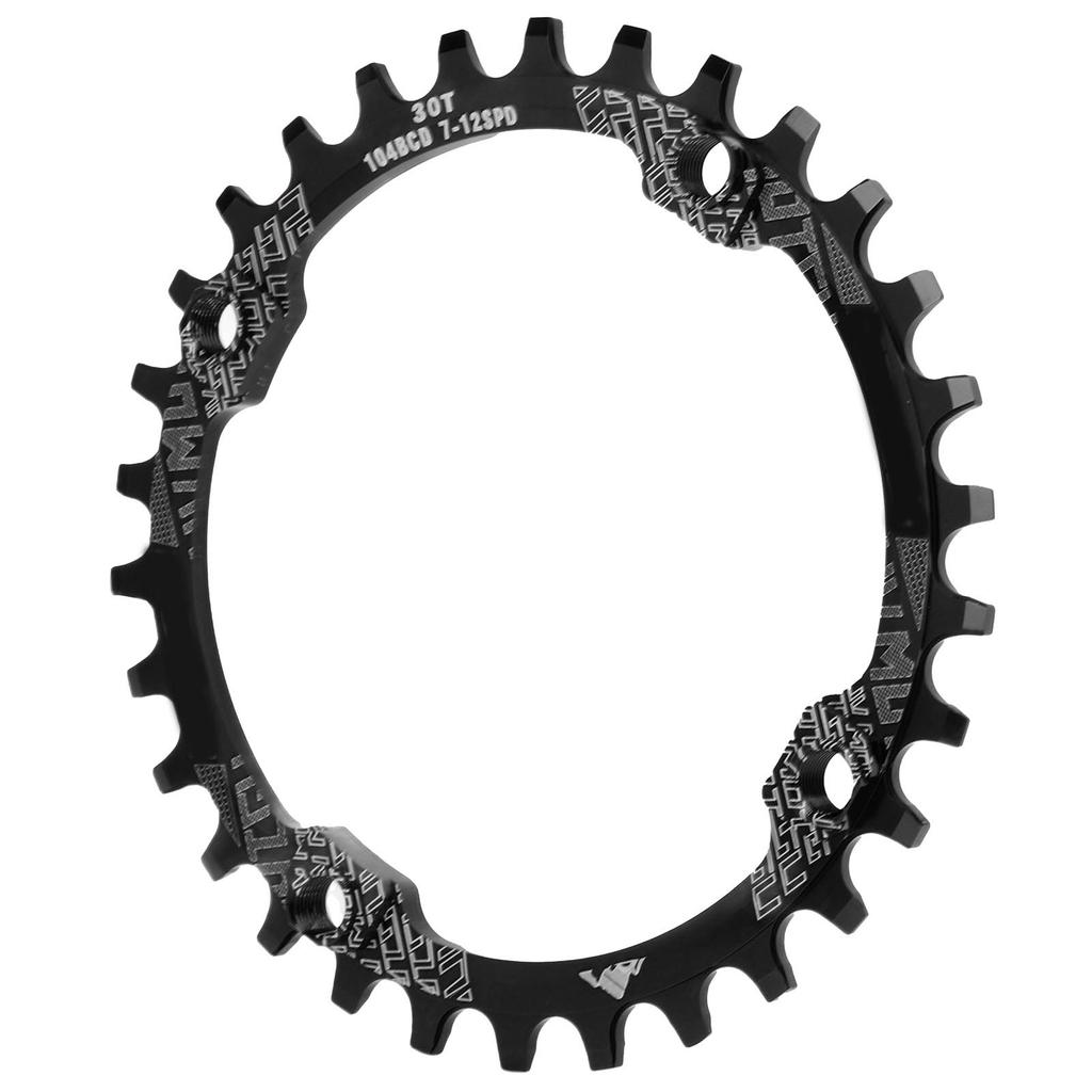 104BCD Singelklinga Aluminiumlegering 30T Klinga Vevpartitillbehör för MountainbikeSvart