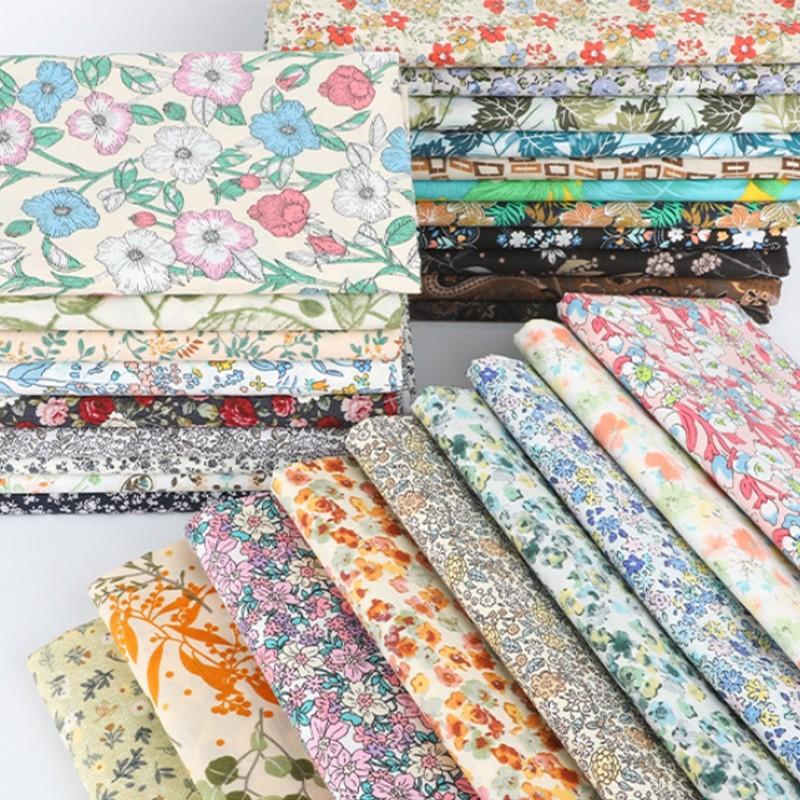 Тканина з квітковим принтом Високоякісна бавовняна тканина Дихаюча М'яка для пошиття одягу Сукні Постільної білизни Штор