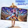 Son-Goku Print Beach Towel, Large Soft Quick Dry Towel for Beach Camping Swimming