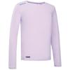 AT300 Solid Colour Crew Neck Pullover Sunscreen Long Sleeve T-Shirt Light Purple Children's Model