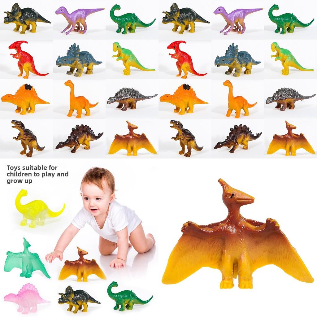 Mini Dinosaur Soft Rubber Model Desktop Ornament Kid Toy Set For Childrens Gift