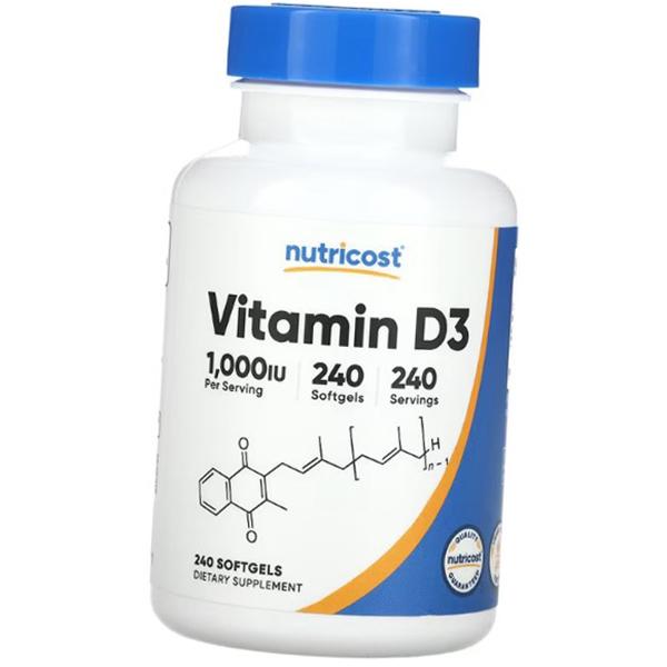 

Витамин Д3, Vitamin D3 1000, Nutricost 240гелкапс (36647057) 240softgels