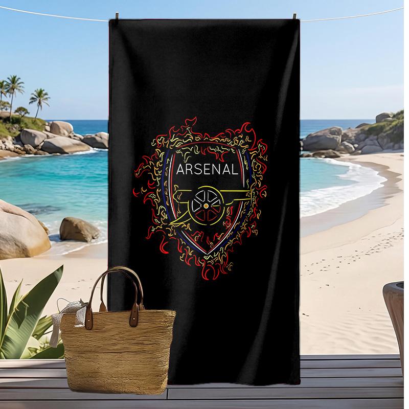 Arsenal - Telo da Spiaggia Stampato Asciugatura Rapida Morbido Portatile Grande Rettangolare Coperta da Spiaggia per Viaggio Piscina