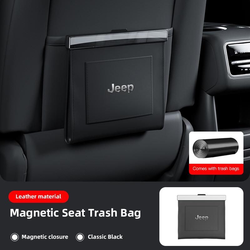 Car Seat Back Trash Bag Interior Storage Accessories For Jeep Grand Cherokee Wrangler JK Gladiator Compass Renegade Wagoneer AKW1