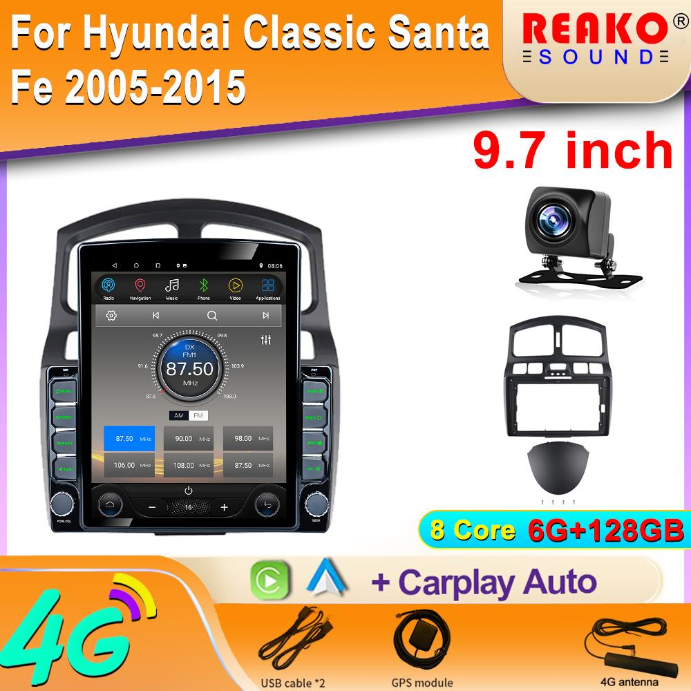 9.7" Vertical Style Tesla Screen Android Car Radio For Hyundai Classic Santa Fe 2005-2015 Multimedia Player GPS Navigation