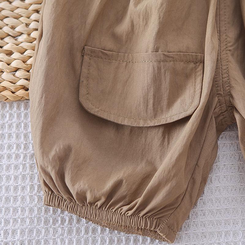 Summer Cartoon T-Shirt & Shorts Set for Infants and Toddlers - Boys' Cute Round Neck Outfit