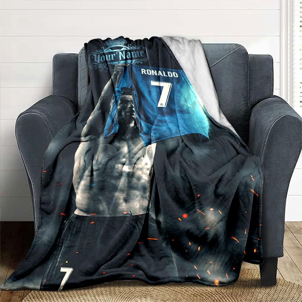 Cristiano Ronaldo (157) Customize Your Name Blanket Throw Customizable Blanket Comfortable Suitable for Bedding Home Decor Chair Couch All-Season Use