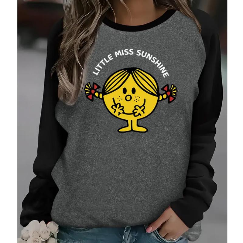 

2025 Autumn & Winter Women s New Casual Crew Neck Long Sleeve Top 3D Cartoon Pattern XS чёрный