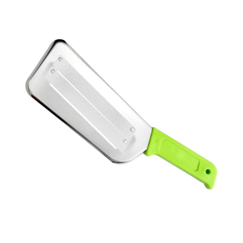 Dual-Edged Stainless Steel Peeler & Shredder with Rubber Handle for Cabbage and Sugarcane