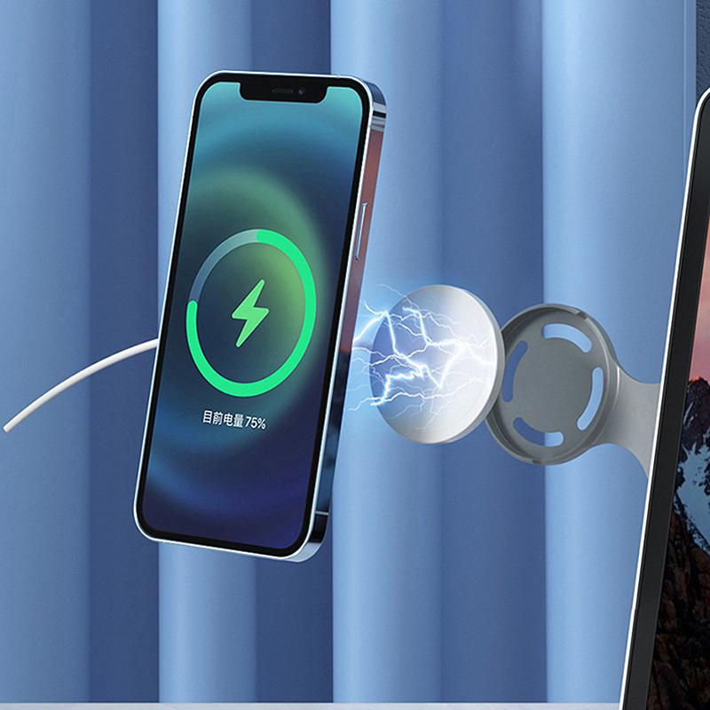 Magnetic Laptop Screen Phone Holder For Magsafe For Iphone 12 13 Computer Screen Lateral Magnetic Wireless Charging Stand