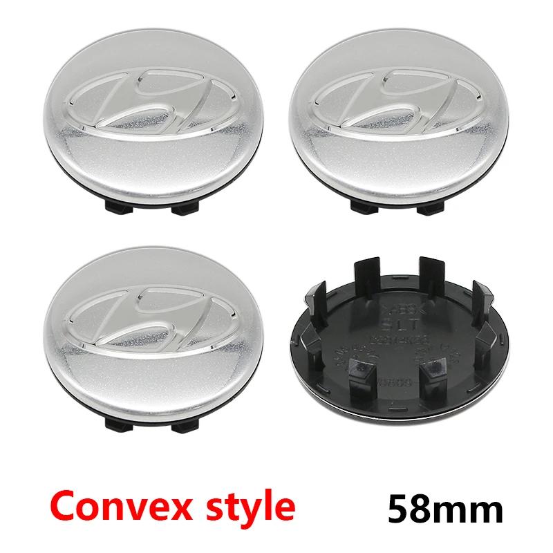 3D ABS 56/58/60/65mm Car Emblem Wheel Hub Center Cap Badge Covers Accessories For Hyundai I10 I20 I30 Getz Accent Elantra Santa