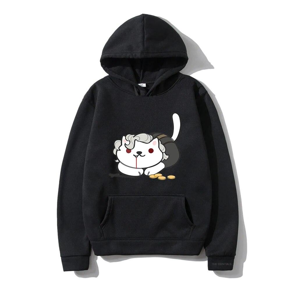 Аниме Astarion Cute Cat Kawaii Одежда Винтаж Ретро Толстовка Унисекс Harajuku Эстетическая Графическая Толстовка Унисекс Уличная Толстовка L