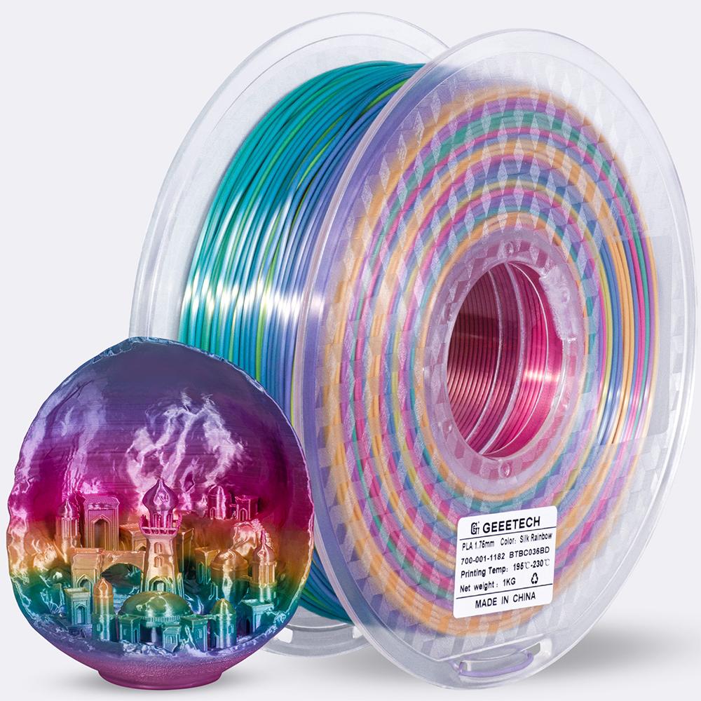 Silk White PLA Filament High Toughness 3D Printer Plastic Rods Silk Texture PLA Filament Flexible 1.75mm 15 Colors PLA Filament PLA&3D Printing Filaments&PLA