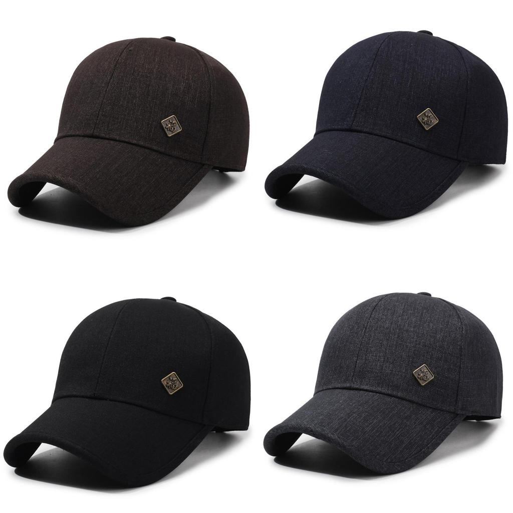 Polyester Baseball Cap For Middleaged Men With Sun Protection And Adjustable Fit For Spring And Fall
