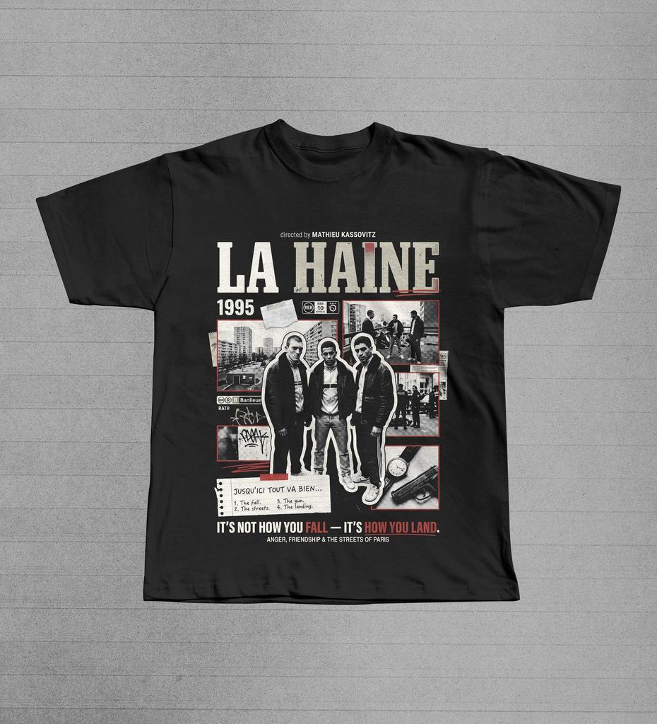 La Haine T-Shirt, Vintage Französisches Film-T-Shirt, 1995 Kultfilm Grafik-T-Shirt, Geschenk für Filmliebhaber