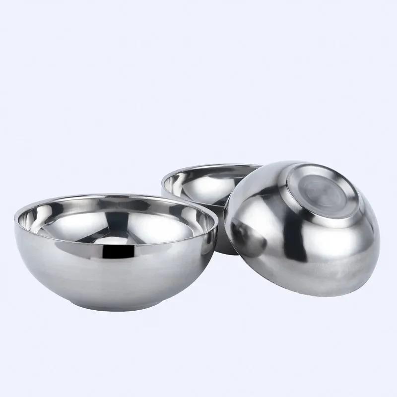 Stainless Steel Bowl Thickened Double Insulation Light Bowl Anti-hot Canteen Restaurant Multi-purpose Children's Bowl