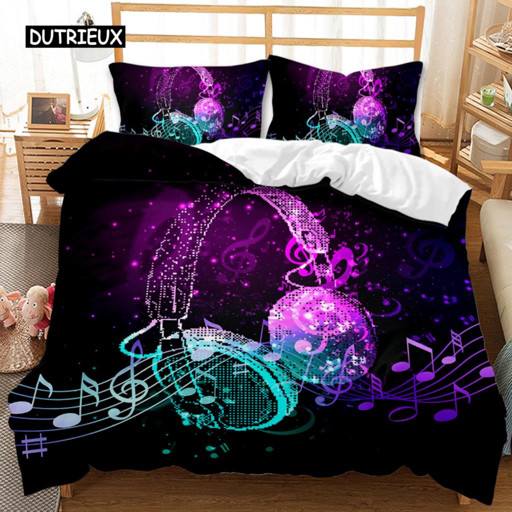 

Наушники Пододеяльник Рок Музыка Мелодия Нота Постельное белье Холодный Белый Гарнитура Мальчики Двойной Queen King Size Полиэстер Кулит Чехол EU single(135x200cm)