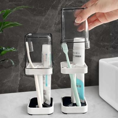 Toothbrush Holder, with Lid/cup, Bathroom Toothbrush Holder, Razor Comb Multifunction Storage, Good Home Helper