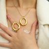 Minimalist Geometric Shiny O-Ring Pendant Necklace Gold Chain Jewelry Small Aura Fashion