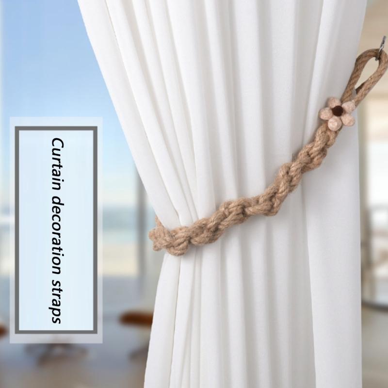 Curtain Tiebacks,Curtain Tie Backs for Curtains Drape Tieback Holders Cord with Metal Hook for Bedroom Farmhouses Decors