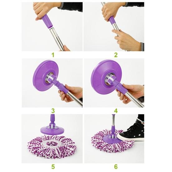 Mop Handle Convenient Hangable Thickened Floor Telescopic Replacement Household Supplies